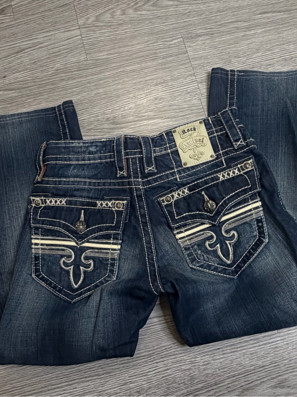 Rock Revival Sebastian Boot Jeans Mens 32X26 Flap 100% Cotton